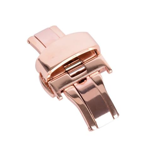 IMIKEYA Edelstahl Uhrenarmbandverschluss Roségold mit Doppel Push Button Faltschließe Langlebig Passend Schützt Armband vor Verschleiß Eleganter Ersatz für Herren und Damenuhren von IMIKEYA