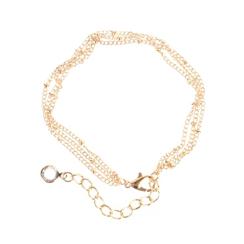 IMIKEYA Goldenes Mehrschichtiges Perlenkugelarmband Für Damen Vergoldetes Armband Mit Perlenball Hochwertiger Schmuck Für Knöchel Für Sommer Geburtstage Und Feiertage von IMIKEYA