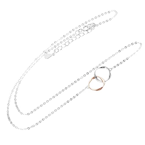 IMIKEYA Eingängige Mutter Tochter Kette Ring Halskette für Frauen Zeitloses Schmuckstück für Besondere Anlässe oder Alltag Perfektes Geburtstag oder Muttertag Langlebig und von IMIKEYA