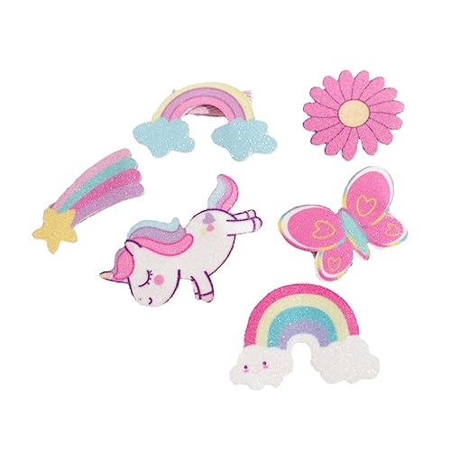 IMIKEYA 6stücke Haarspangen Für Mädchen Einhorn Seitenclips Glitzer Junge Mädchen Kopfbedeckung Schmuck Haaraccessoires Für Kleinkinder Zubehör Für Frisuren von IMIKEYA