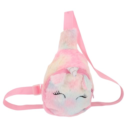 IMIKEYA Einhorn Umhängetasche für Mädchen Flauschige Geldbörse Leichte Schultertasche Tierform für Kleine Mädchen von IMIKEYA