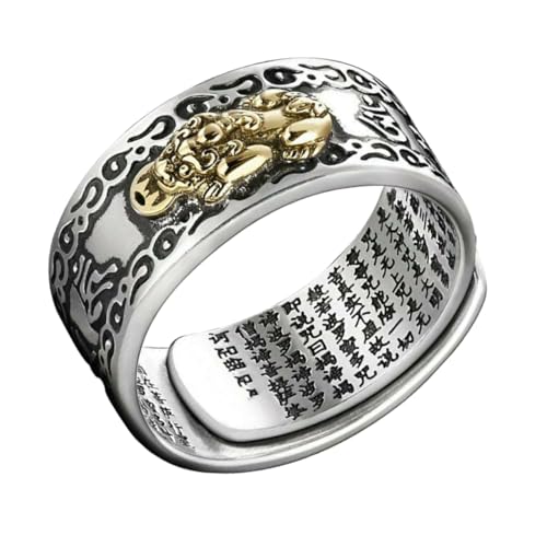 IMIKEYA Legierung Fingerring Herren Vintage Glücksring für Männer Verstellbarer Schmuckring Silberfarbener Männerring Fingeraccessoire für Besondere Anlässe IMIKEYA Legierung Fingerring Herren Vintage Glücksring für Männer Verstellbarer Schmuckring Silberfarbener Männerring Fingeraccessoire für Besondere Anlässe von IMIKEYA