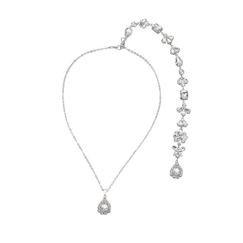 IMIKEYA Elegante Backless Halskette Damen Glitzer Perlen Anhänger Lange Body Chain Schmuck für Hochzeit Party und Besondere Anlässe Leichter Modischer Back Chain Necklace von IMIKEYA