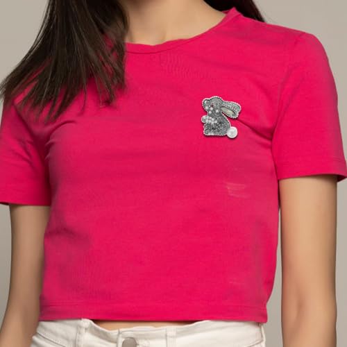 IMIKEYA Elegante Kaninchen Brosche mit Perlen und Glitzer Modische Anstecknadel aus Legierung für Damen Vielseitiges Party accessoire für Kleidung Taschen Hochzeiten und Festliche Anlässe von IMIKEYA
