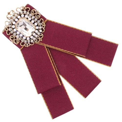 IMIKEYA Elegante Rote Stoffbrosche mit Schleifen Knoten Zierliche Damen Brosche mit Glitzerakzent Modischer Anstecker für Festliche Kleidung und Besondere Anlässe Leicht und Langlebig von IMIKEYA