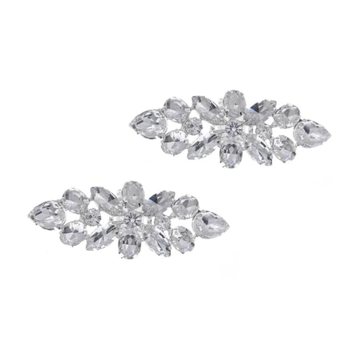 IMIKEYA Elegante Schuhclips mit Strassbesatz Silberne Damenschuh buckles für High Heels Einfache Installation Modische Schuhornamente für Party Hochzeit und Alltag von IMIKEYA