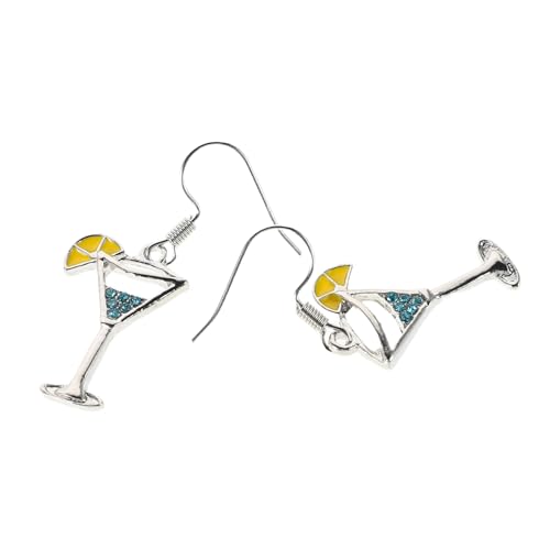 IMIKEYA Elegante Weinglas Ohrringe Damen Leichtes Design Cocktail Glas Anhänger Modisch Für Party Alltag Stilvolle Ohrhänger Mit Langlebigem Farbfinish von IMIKEYA