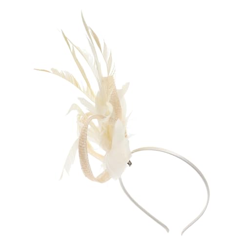 IMIKEYA Eleganter Braut fascinator Haarschmuck mit Handgefertigten Federn und Blumen Verstellbarer Leichter Haarreif für Hochzeiten Bankette und Festliche Events von IMIKEYA