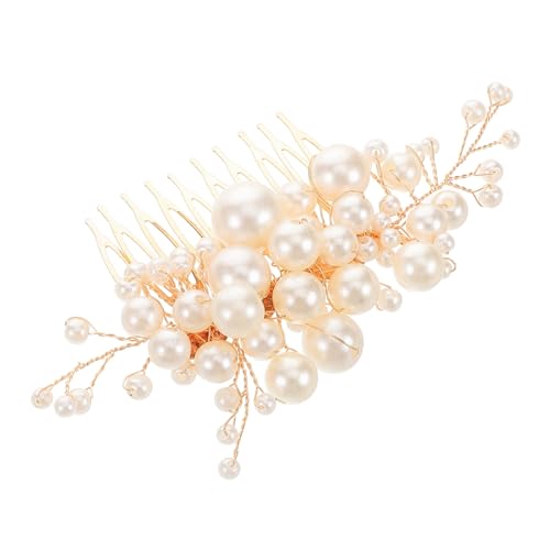 IMIKEYA Eleganter Haarkamm mit Kunstperlen für Hochzeiten Handgefertigte Seitenspieß Haaraccessoires für Bräute Brautschmuck für Besondere Anlässe und Alltag von IMIKEYA