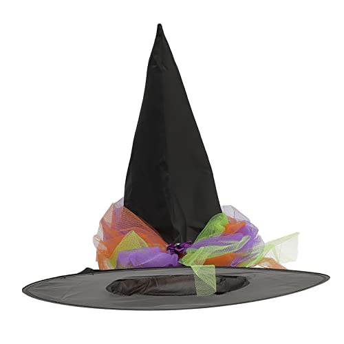 IMIKEYA Eleganter Hexenhut Damen Halloween Karnevalsparty Spitze Witch Hat Cosplay Accessoire für Masquerade Kostüm Festliche Verkleidung Blumenmuster für Fotos und von IMIKEYA
