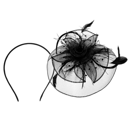 IMIKEYA Haar Fascinator für Damen mit Netzschleier Leicht und Atmungsaktiv Kopfschmuck für Hochzeiten mit Federn Eleganter Kopfschmuck für Besondere Anlässe von IMIKEYA