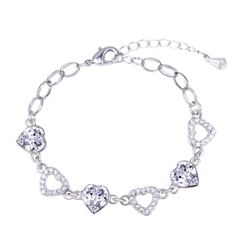 IMIKEYA Elegantes Damen Armband Weißes Glitzer Schmuckstück Charm Armband für Frauen Modisches Geschenk für Valentinstag Geburtstag Muttertag und Besondere Anlässe von IMIKEYA