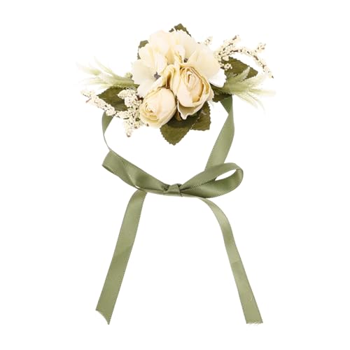 IMIKEYA Elegantes Handgelenk Armband mit Kunstblumen für Brautjungfern Hochzeits Corsage im Romantischen Design für Hochzeiten und Besondere Anlässe Leicht und zu Tragen von IMIKEYA