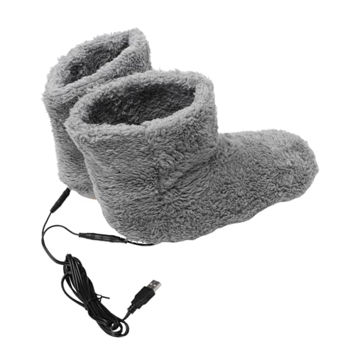 IMIKEYA Elektrisch Beheizte Hausschuhe – USB Wiederaufladbare Heizschuhe in Größe 45 - Weich Und Waschbar - Ideal Beheizbare Booties Für Kalte Wintertage 1 Paar Grau von IMIKEYA