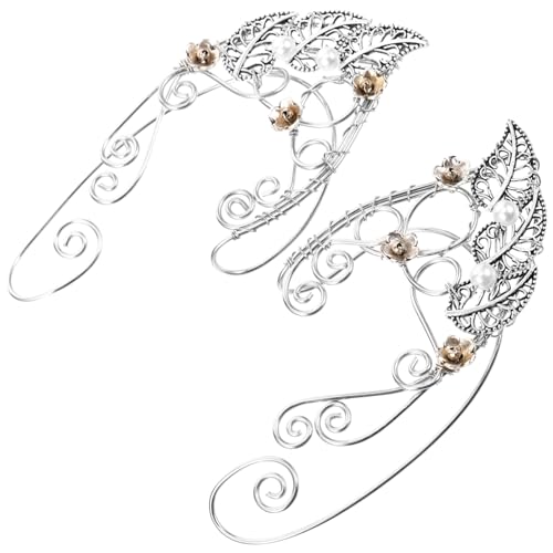 IMIKEYA Elf Ohrclips Damen Ohrschmuck Handgefertigt Leicht Elegant Nicht Piercing Ohrmanschetten Für Party Alltag Cosplay von IMIKEYA