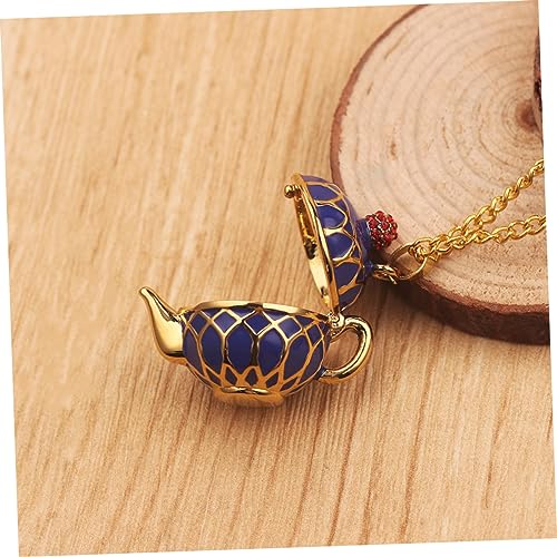 IMIKEYA Enamel Glazed Teapot Anhänger Halskette Stil Unisex Modeschmuck Strickketten Damen Schmuck für Party und Alltag von IMIKEYA