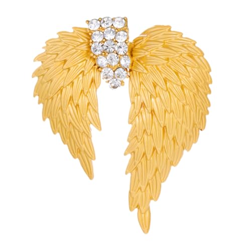 IMIKEYA Engelsflügel Brosche mit Funkelnden Strasssteinen Legierungsnadel für Kleidung Einzigartiger Anstecker für Damen und Herren Eleganter Schmuck zur Aufwertung von Anzügen und von IMIKEYA