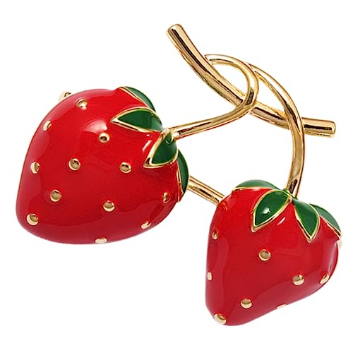 IMIKEYA Erdbeer Brosche für Frauen Metall Pin für Rucksäcke Kleidung und Hüte Erdbeerdekoration Robustes Design für Schals und Accessoires Erdbeermotiv von IMIKEYA