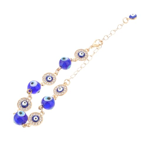 IMIKEYA Evil Eye Armband mit Blauem Auge Handgefertigte Glasperlen Unisex Schmuck Verstellbar Glücksbringer für Männer und Frauen Modisches Handgelenksband Geschenkidee von IMIKEYA