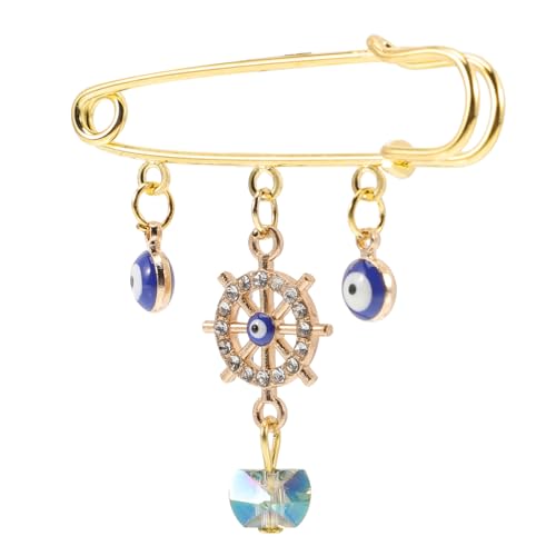 IMIKEYA Evil Eye Brosche Pin Retro Anstecknadel für Schal Pullover Strickjacke Vintage Brosche mit Sicherheitsnadel Blau Damen und Herren für Festlichkeiten und Alltag von IMIKEYA