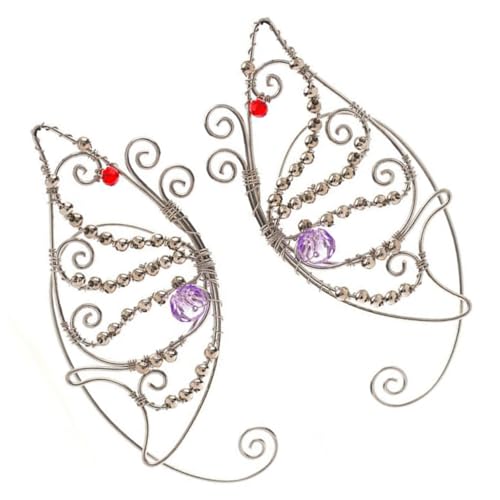 IMIKEYA Feine Ohrclips Damen Schmetterling Ohrmanschette Frei Von Ohrloch Strass Elfen Ohrschmuck Für Frauen Cosplay Accessoires von IMIKEYA