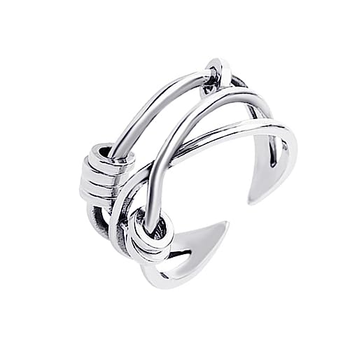 IMIKEYA Fidget Ring für Frauen Verstellbarer Geometrischer Ring mit Rotierenden Perlen Chic Irregulär Beruhigungsring für Finger IMIKEYA Fidget Ring für Frauen Verstellbarer Geometrischer Ring mit Rotierenden Perlen Chic Irregulär Beruhigungsring für Finger von IMIKEYA