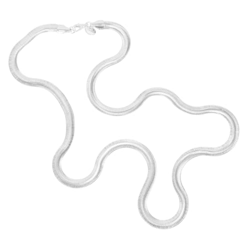 IMIKEYA Flache Schlangenkette Damen Langlebige Schlange Halskette Schmuck für Frauen Teens Eleganter Flacher Schlangenknochen Anhänger Vielseitige Kette für Alltag und Besondere Anlässe von IMIKEYA