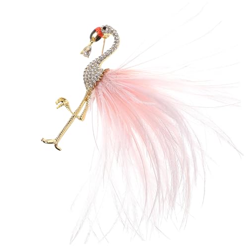 IMIKEYA Flamingo Brosche Glänzende Anstecknadel mit Simulierter Vintage Kleiderbrosche für Damen Hut und Schal Accessoire Metallschmuck für Kleidung von IMIKEYA