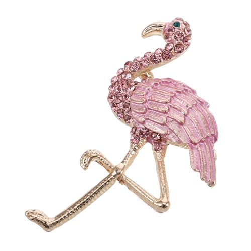IMIKEYA Flamingo Brosche mit Strasssteinen Tier Anstecknadel Legierung Schmuck Brosche für Damen Besondere Geschenkidee Valentinstag und Festliche Anlässe von IMIKEYA