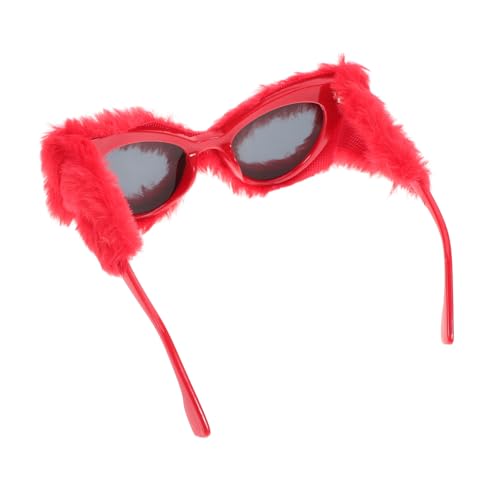 IMIKEYA Flauschige Katzenauge Sonnenbrille Damen Weiche Fuzzy Partybrille Trendige Cosplay Sonnenbrille Leicht Elegant Für Festivals Und Kostümpartys von IMIKEYA