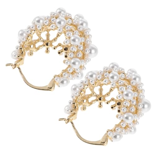 IMIKEYA Ohrringe Perlen Zierliche Damen Französische Tropfenohrringe Statement Trendige Creolen Perlencreolen Ohrringe Perlen von IMIKEYA