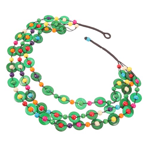IMIKEYA Frauen Boho Halskette Kokosnuss und Holzperlen Handgefertigter Strand Schmuck Eleganter Anhänger für Damen und Mädchen Stil Accessoire für Alltag von IMIKEYA