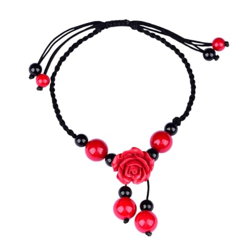 IMIKEYA Damen Fußkettchen Fußschmuck Verstellbar Ethno-stil Knöchel Armband Achat Fußkettchen Für Frauen Mädchen von IMIKEYA