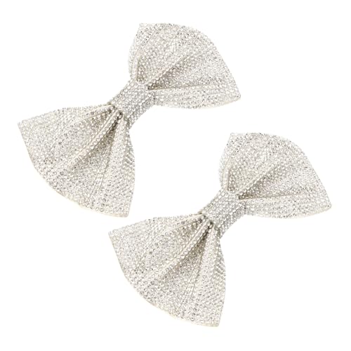 IMIKEYA Funkelnde Strass schuhclips mit Schleifenmotiv Stilvolle Damenschuh buckles für Pumps High Heels Sandalen Vielseitiger Hochzeitsschmuck für Damen und Mädchen Silberfarben von IMIKEYA