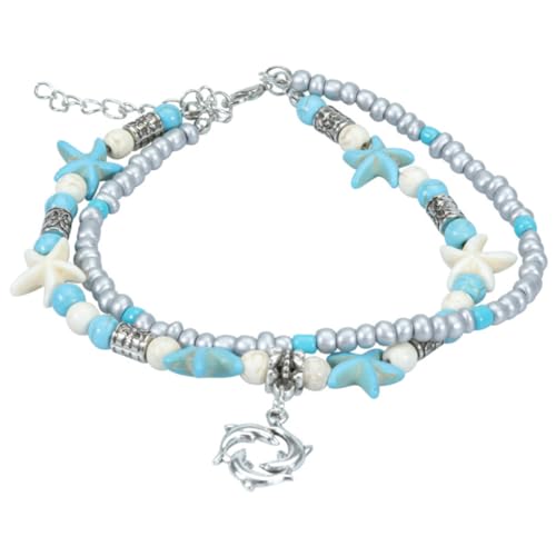 IMIKEYA Fußkettchen für Damen Verstellbar Strand Schmuck Hautfreundlicher Perfektes Accessoire für Strand Looks Vielseitig als Armband oder Fußkette Verwendbar von IMIKEYA