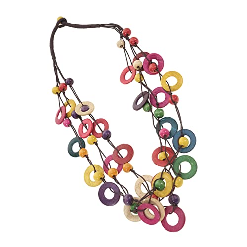 IMIKEYA Böhmische Kokosnuss Halskette Farbenfroh Mehrreihig Handgefertigter Schmuck Für Frauen Für Strand Partys Und Alltag von IMIKEYA