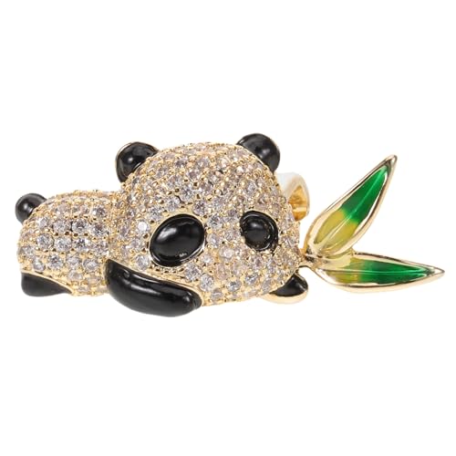 IMIKEYA Glitzernde Panda-Brosche mit Strasssteinen, glänzende Anstecknadel in Tierform, Schmuckabzeichen für Kleider, Hüte, Rucksäcke, Hemden und Pullover, Dekoration von IMIKEYA