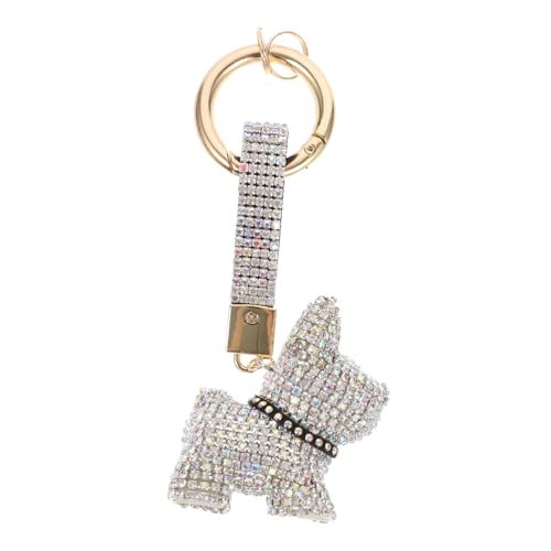 IMIKEYA Schlüsselanhänger Hund mit Strass Hundeornament für Taschen Rucksäcke Kreatives Design für Hundeliebhaber Tragbar und Leicht von IMIKEYA