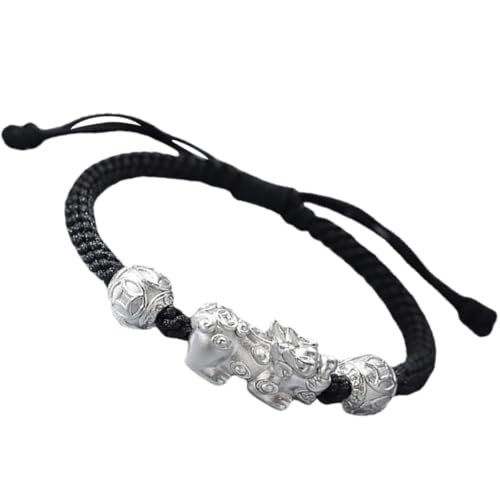 IMIKEYA Schnurarmband Geflochtenes Seilarmband Mit Chinesischem Anhänger Als Glücksbringerarmband Für Jungen Und Männer Verstellbar Und Robust Für Jeden Anlass von IMIKEYA