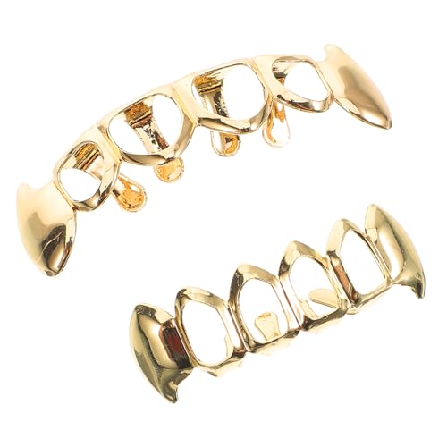 IMIKEYA Goldene Dekorative Hip Hop Zahngrills Für Männer Und Frauen Metallgrills Für Cosplay Und Mode Für Halloween Und Musikveranstaltungen von IMIKEYA