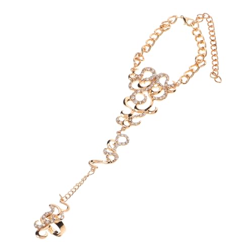 IMIKEYA Boho Fußkettchen Mit Zehenring Vintage Fußkettenschmuck Für Frauen Ausgehöhltes Blumenmuster Goldene Fußkette Bequeme Ankle Kette Für Sommer von IMIKEYA