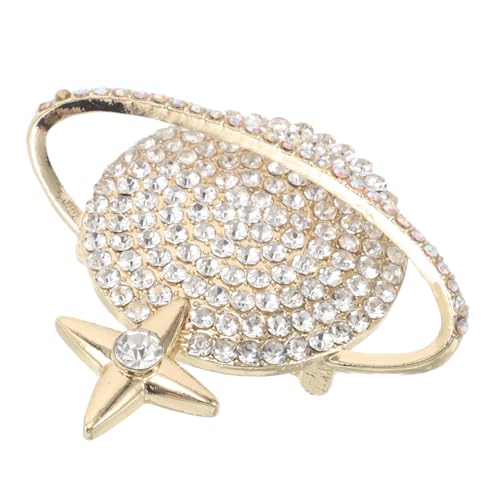 IMIKEYA Goldene Planet Brosche Pin für Damen Modisches Abzeichen mit Sternenmotiv Vielseitiger Anstecker für Jacken Mäntel und Schals Einzigartiges für Frauen und Mädchen von IMIKEYA