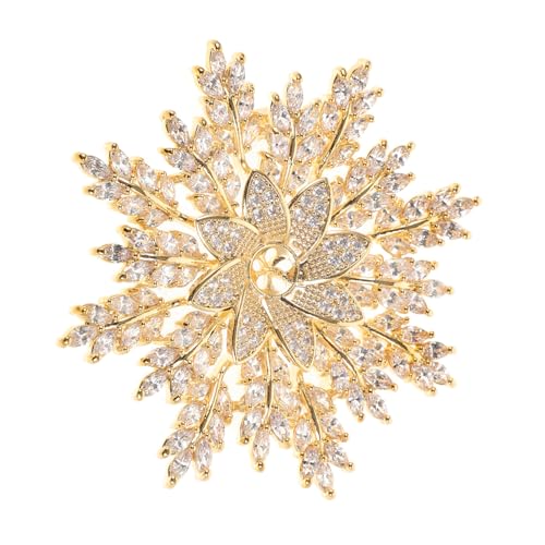IMIKEYA Goldene Schneeflocken Brosche Für Damen Schicke Verzierung Für Kleidung Schals Und Hochzeitskleider Zirkonia Design Stilvolle Broschennadel Für Besondere Anlässe Perfektes von IMIKEYA
