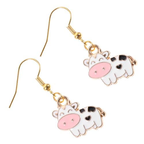 IMIKEYA Goldfarbene Cartoon Kuh Ohrringe Damen Leichte Baumelnde Tier Schmuck Modisch Vielseitig Geburtstagsgeschenk Party Zubehör von IMIKEYA
