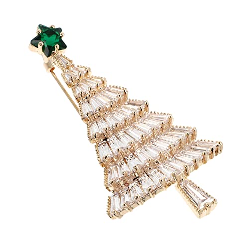 IMIKEYA Goldfarbene Weihnachtsbaum Brosche Legierung Festlicher Schmuck für Damen Dekorativer Anstecker für Kleidung und Weihnachtsdeko für Partys Hochzeiten und Winterfeiern von IMIKEYA