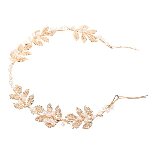 IMIKEYA Goldfarbener Braut haarreif mit Pailletten und Perlen Zarte Hochzeits haarranke für Frauen und Mädchen Nahtloses Langlebiges Accessoire für Traditionelle und Moderne Brautlooks von IMIKEYA