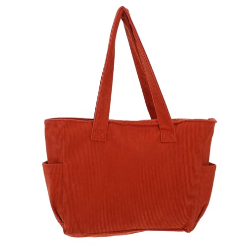 IMIKEYA Große Japanische Canvas-tasche Damen und Herren mit Minimalistischem Design Vielseitig als Umhänge Handtasche Robuste Verarbeitung für Arbeit Uni Reisen und Alltag in Orange von IMIKEYA
