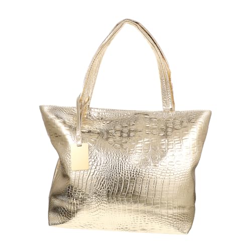IMIKEYA Große PU Tote Bag Damen Weiche Schultertasche mit Trendigem Krokodilprägung Muster Vielseitig Tragbar als Hand und Umhängetasche Geräumig für Arbeit Shopping und Reisen Modisch von IMIKEYA