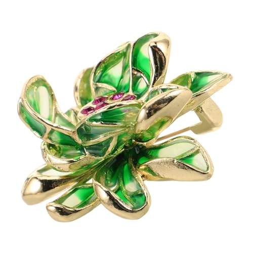 IMIKEYA Grüne Lotusblume Brosche Damen Anstecknadel mit Filigranem Design Blumenbrosche für Schuluniformen und Mantel Einzigartiges Schmuckaccessoire mit Präziser Handwerkskunst von IMIKEYA