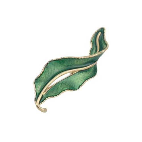 IMIKEYA Grüne Vintage Brosche mit Perle Blattform Anstecknadel Damen Schmuck Legierung Eleganter Brustschmuck für Pullover Jacken Corsage von IMIKEYA